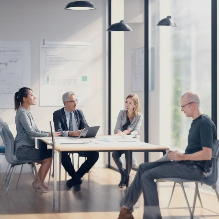 Professionals collaborating in a workshop setting